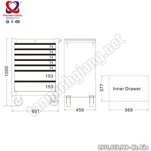 Tủ đồ nghề 7 ngăn JTC-3931, bộ đồ nghề 279 chi tiết JTC - Đài Loan