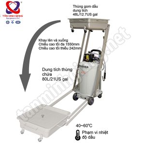 Thiết bị hứng hút nhớt thải xe tải (khay hứng nằm) 80 lít HPMM HC-3285A