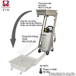 Thiết bị hứng hút nhớt thải xe tải (khay hứng nằm) 80 lít HPMM HC-3285A