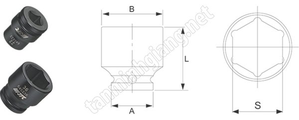 Đầu tuýp lục giác đen 3/4 inch JTC