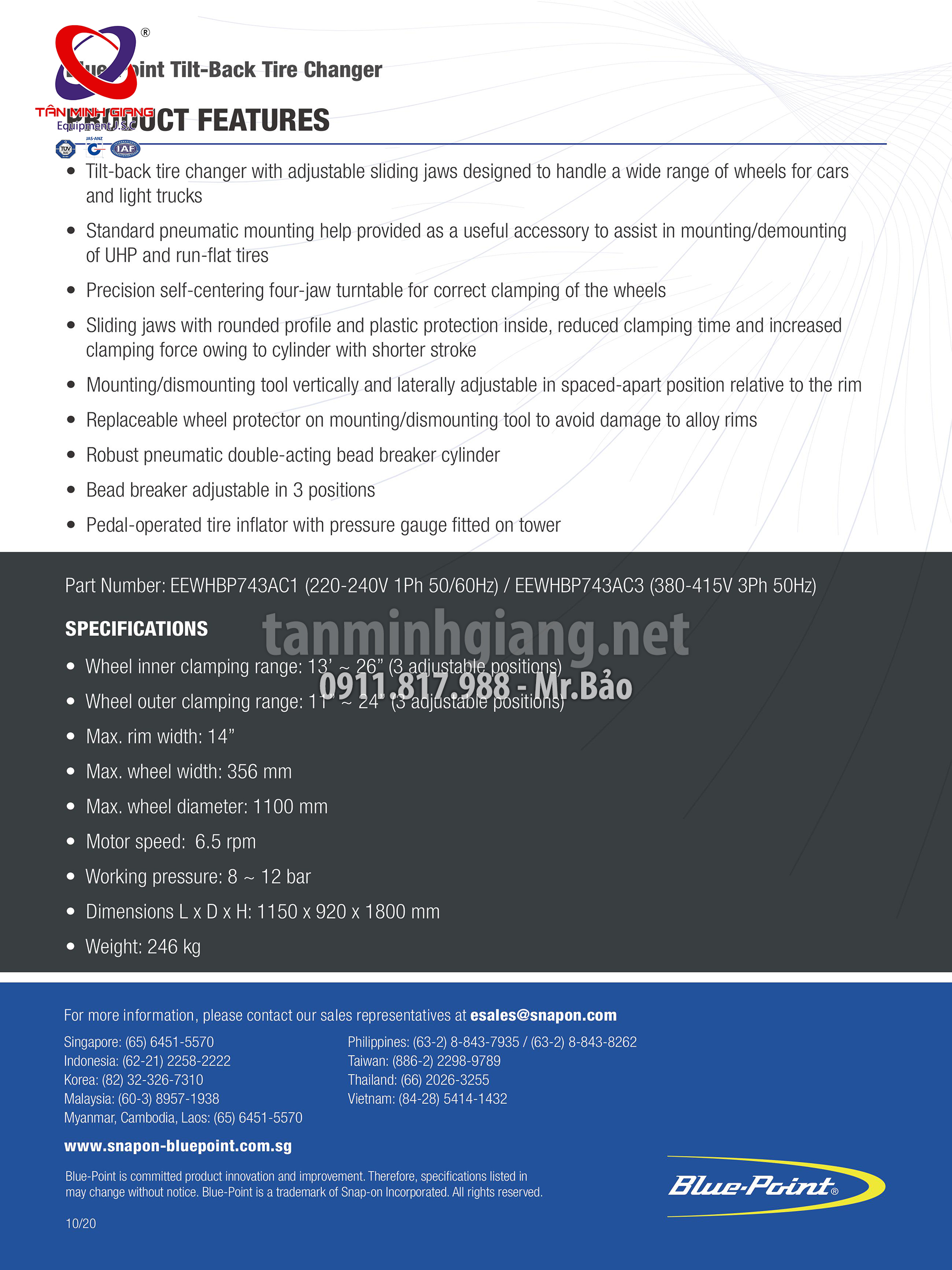 thong-so-may-ra-vao-lop-blue-point-snap-on-mtc-300-EEWHBP743AC1 Máy ra vào lốp có trợ lực Bluepoint - Snap-on MTC 300 (PN: EEWHBP743AC1)