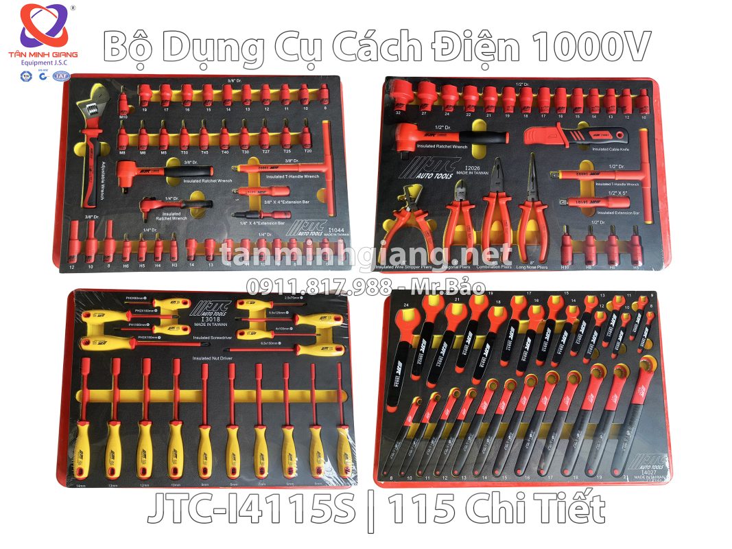 Bộ dụng cụ cách điện 1000V JTC-I4115S - 115 chi tiết