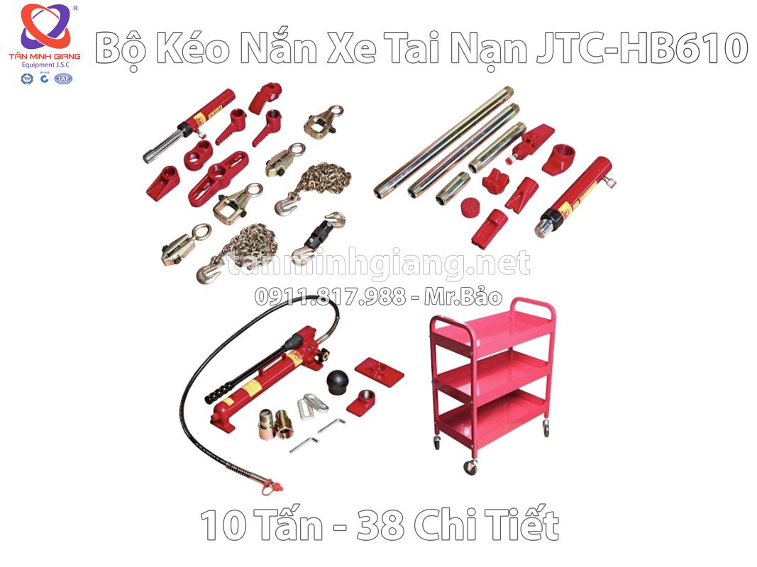 Bộ kéo nắn xe tai nạn xách tay JTC-HB610 | 10 Tấn - 38 Chi tiết