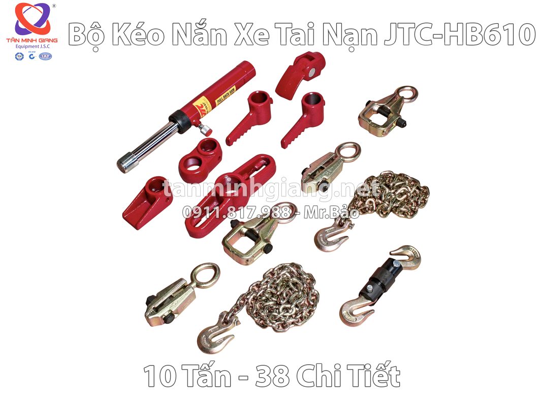 Bộ kéo nắn xe tai nạn xách tay JTC-HB610 | 10 Tấn - 38 Chi tiết
